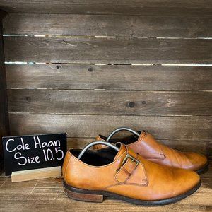 Mens Cole Haan Williams Tan‎ Leather Single Monk Strap Oxfords Size 10.5 M GUC